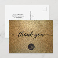 Gold Glitter Business logo Klant Bedankt