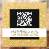 Gold Glitter Business Window Cling met QR-code Raamsticker (Vel 2)