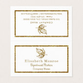 Gold Glitter Butterfly Double Loyalty Visitekaartje (Buitenkant ongevouwen)