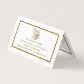 Gold Glitter Butterfly Double Loyalty Visitekaartje (Achterkant)