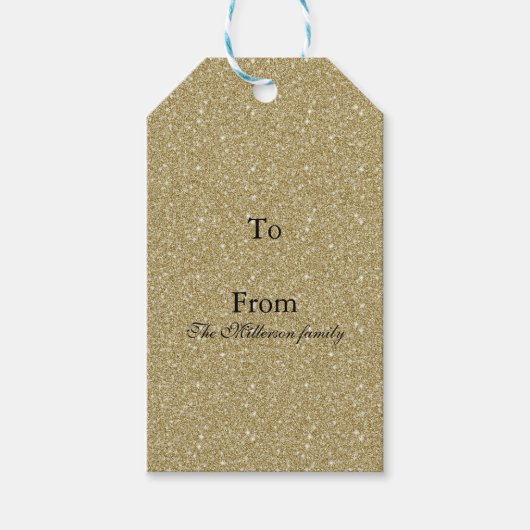 Gold Glitter Cadeaulabel (Voorkant)