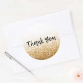 Gold Glitter Calligraphy Hartelijk dank Ronde Sticker (Envelop)
