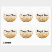 Gold Glitter Calligraphy Hartelijk dank Ronde Sticker (Vel)