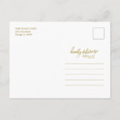 Gold Glitter Calligraphy Photo Merry Kerstry Briefkaart (Achterkant)