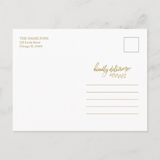 Gold Glitter Calligraphy Photo Merry Kerstry Briefkaart (Achterkant)