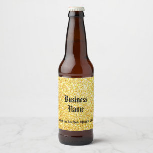 Gold Glitter Calligraphy Script Sjabloon Drink Bier Etiket
