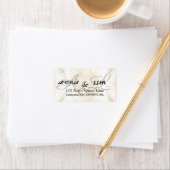 Gold Glitter Calligraphy Wedding Return Etiket (Insitu)
