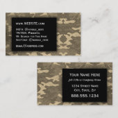 Gold Glitter Camouflage Professional Social Media Visitekaartje (Voorkant / Achterkant)