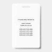 Gold Glitter Caregiver QR Barcode Foto ID Badge (Achterkant)