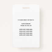 Gold Glitter Caregiver QR Barcode Foto ID Badge (Achterkant)