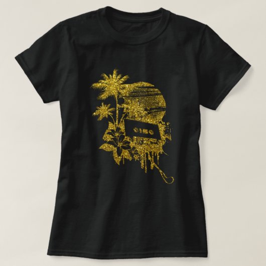 Gold Glitter Cassettebandje T-Shirt (Design voorkant)