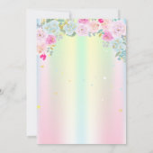 Gold Glitter Castle FIoral Iridescent Birthday Kaart (Achterkant)