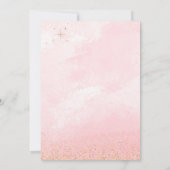 Gold Glitter Castle,FlowersCarriage Baby Shower  Kaart (Achterkant)