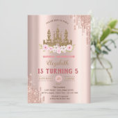 Gold Glitter Castle, Roos Gold Drivers op zaterdag Kaart (Staand voorkant)