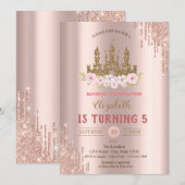 Gold Glitter Castle, Roos Gold Drivers op zaterdag Kaart (Voorkant / Achterkant)