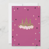 Gold Glitter Castle, Stars, Princess Baby shower Kaart (Achterkant)