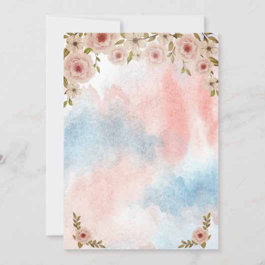 Gold Glitter Castle, Waterverf Splash Birthday Kaart (Achterkant)