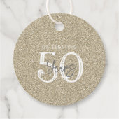 Gold Glitter Celebrating 50 jaar Elegant Chic Fav Bedankjes Labels (Voorkant)