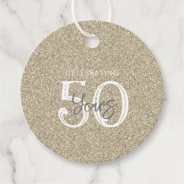Gold Glitter Celebrating 50 jaar Elegant Chic Fav Bedankjes Labels
