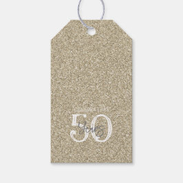 Gold Glitter Celebrating 50 jaar verjaardag Elegan Cadeaulabel