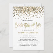 Gold Glitter Celebration of Life Kaart (Voorkant)