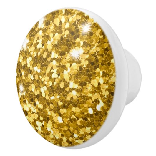 Gold Glitter Ceramic Knob. Keramische Knop (Rechts)