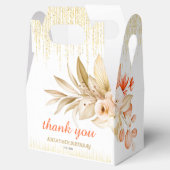 Gold Glitter Chain Yellow Orange Flower Birthday  Bedankdoosjes (Geopend)