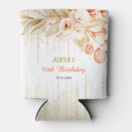 Gold Glitter Chain Yellow Orange Flower Birthday  Blikjeskoeler