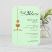 Gold Glitter Chalis First Community Invitation Kaart (Staand voorkant)