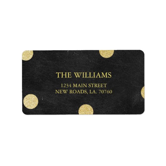 Gold Glitter Chalkboard Mailing Labels (Voorkant)