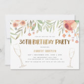 Gold Glitter Champagne | 30e verjaardag Kaart (Voorkant)