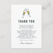 Gold Glitter Champagne Vrijgezellenfeest Hartelijk Bedankkaart (Voorkant)