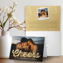 Gold Glitter Cheers Kerststijlvolle foto
