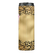 Gold Glitter Cheetah Print Blessed Mama Thermosbeker (Achterkant)