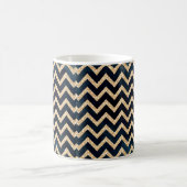Gold Glitter Chevron Dark Indigo Blue Modern Koffiemok (Center)