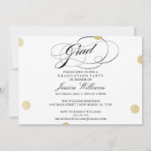 Gold Glitter Chevron Graduation Invitations Kaart (Achterkant)