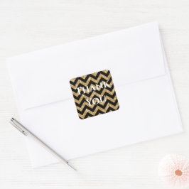 Gold Glitter Chevron Hartelijk dank, Stickers