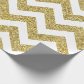 Gold Glitter Chevron Holiday Cadeaupapier (Hoek)