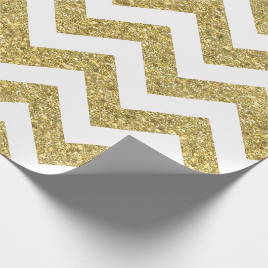 Gold Glitter Chevron Holiday Cadeaupapier (Hoek)