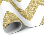 Gold Glitter Chevron Holiday Cadeaupapier (Rol Hoek)
