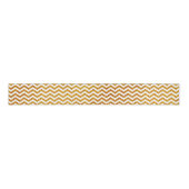 Gold Glitter Chevron Holiday Satin Ribbon Grosgrain Lint (Voorkant)