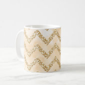 Gold Glitter Chevron Modern Ombre Koffiemok (Voorkant links)
