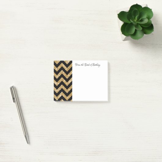 Gold Glitter Chevron Notes (Kantoor)