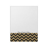 Gold Glitter Chevron Notitieblok (Linkerzijde)