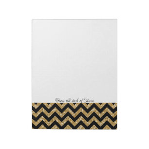 Gold Glitter Chevron Notitieblok