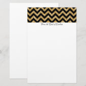 Gold Glitter Chevron Stationery Briefpapier (Voorkant / Achterkant)