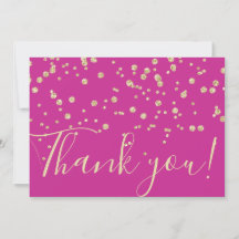 Gold Glitter Chic Confetti Fuschia Typografie