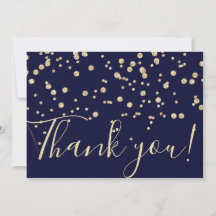 Gold Glitter Chic Confetti Navy Blue Typografie