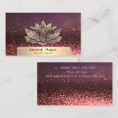 Gold Glitter Chic Lotus Bokeh Beauty Salon Visitekaartje (Voorkant / Achterkant)