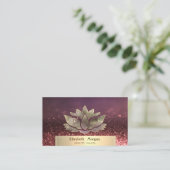 Gold Glitter Chic Lotus Bokeh Beauty Salon Visitekaartje (Staand voorkant)